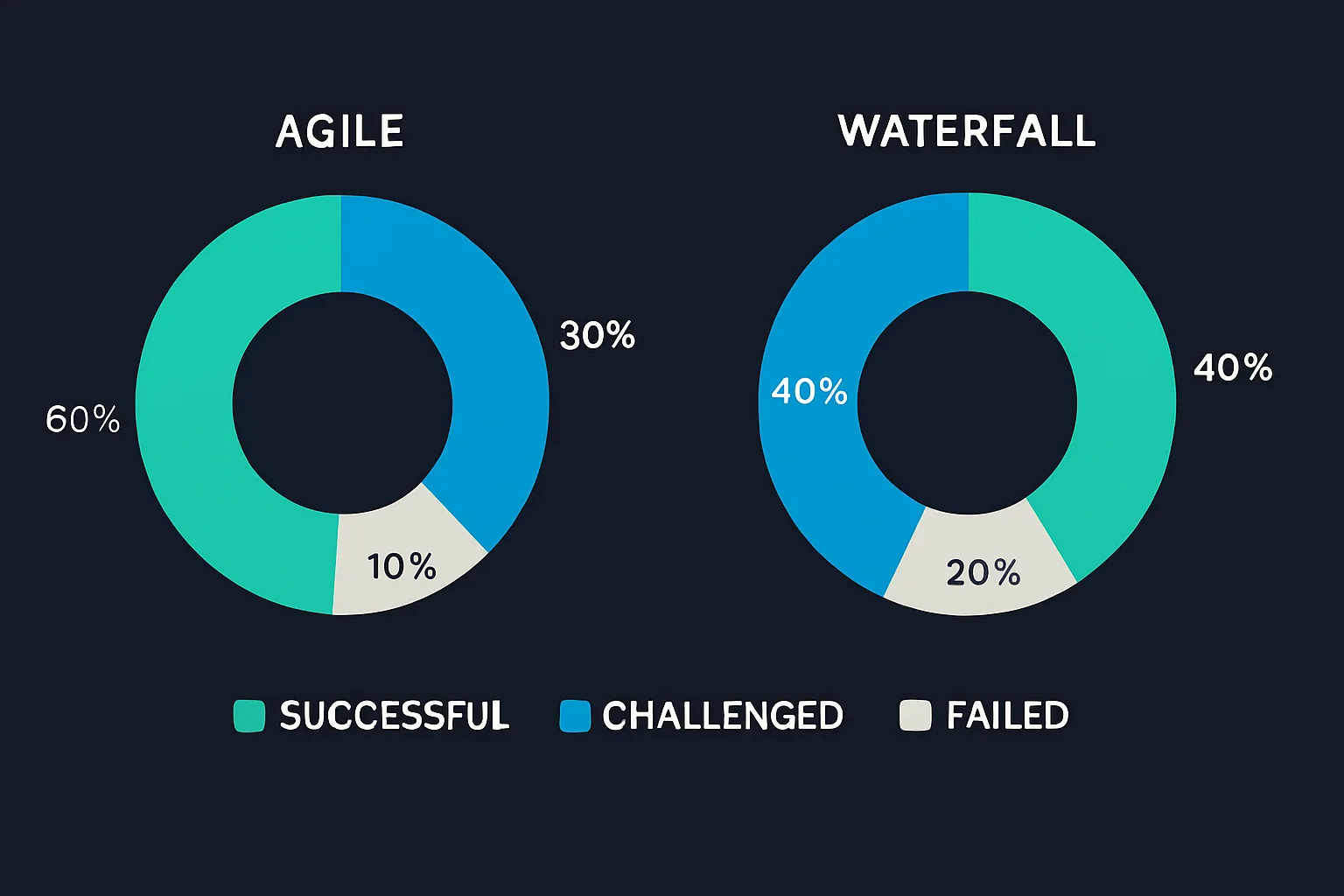 agile vs. waterfall success rate