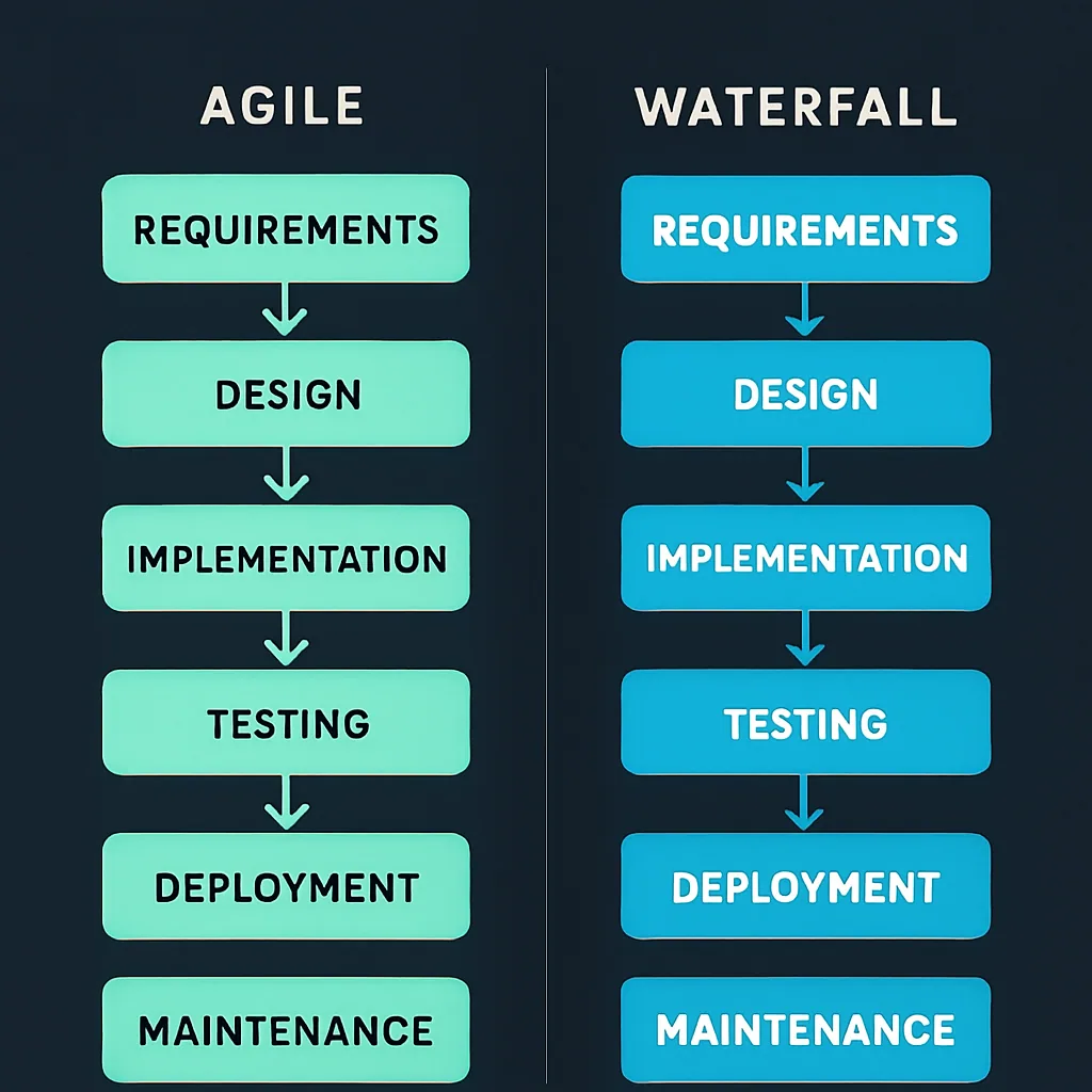 agile vs waterfall software development process