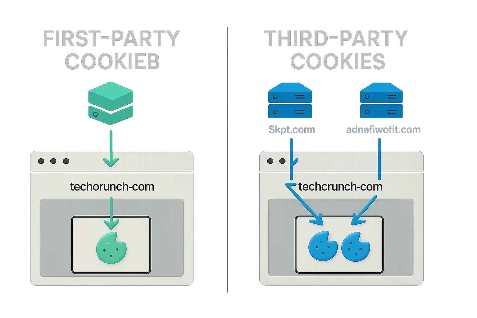 Comparison of first and third-party cookies