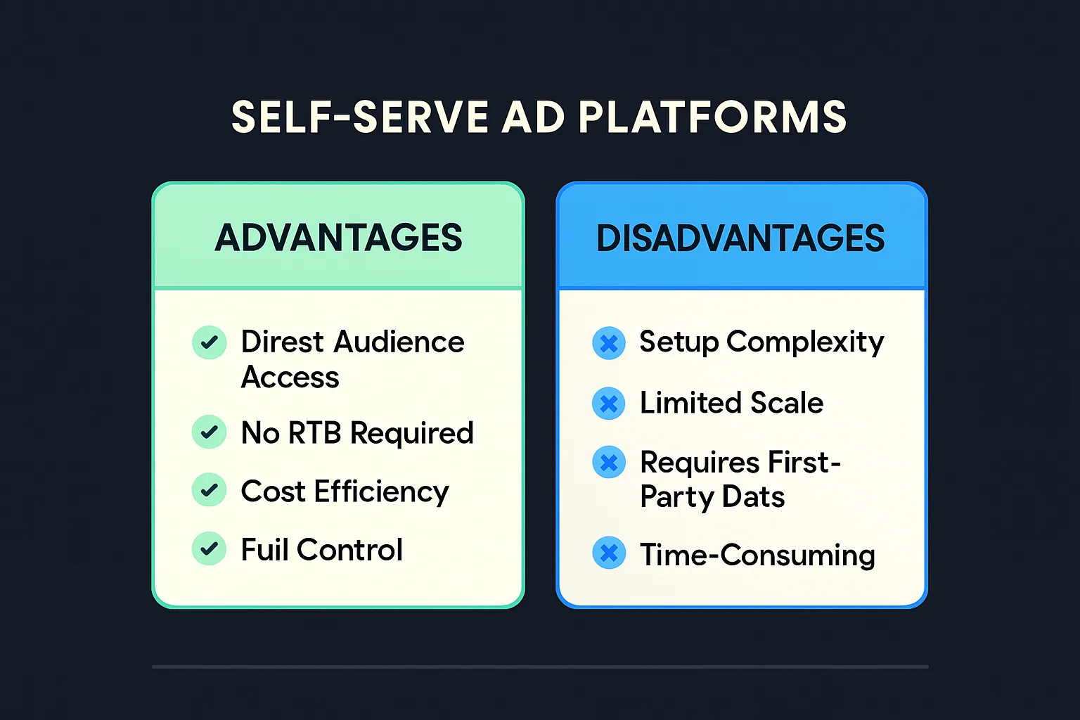 Advantages and disadvantages of self-serve ad platforms