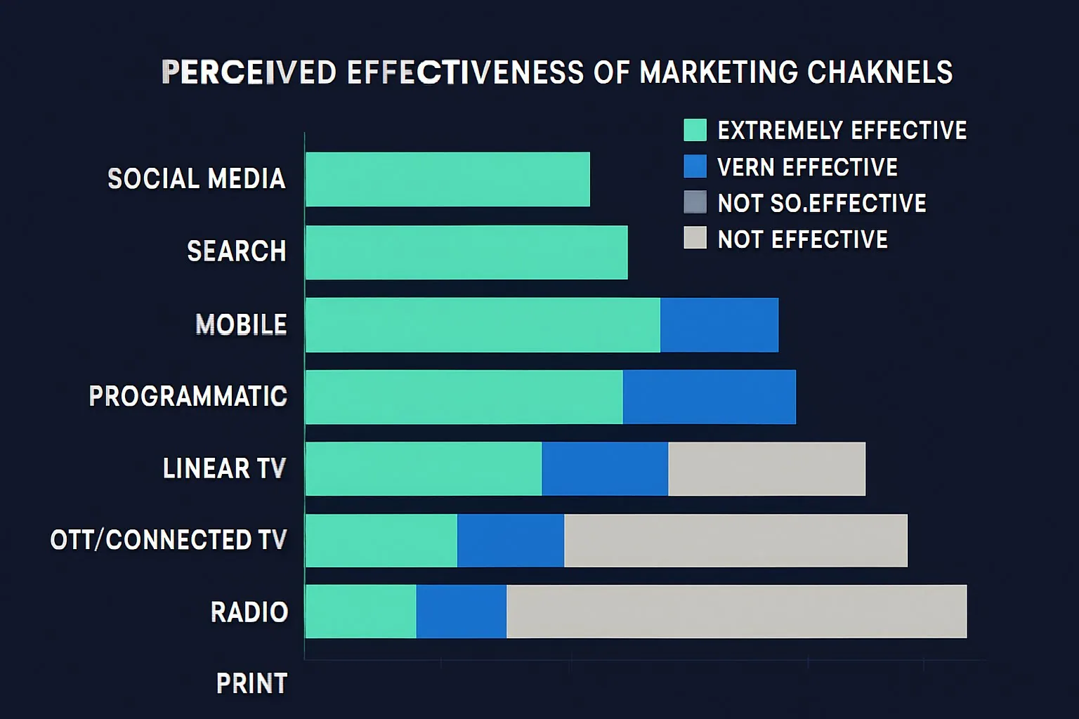 A chart illustrating the effectiveness of different advertising channels
