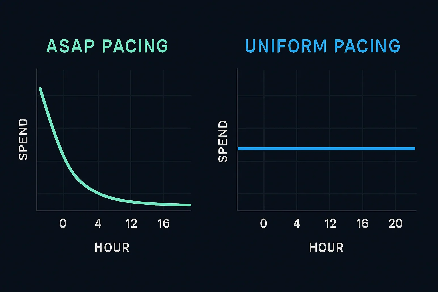 Examples of ASAP pacing and uniform pacing