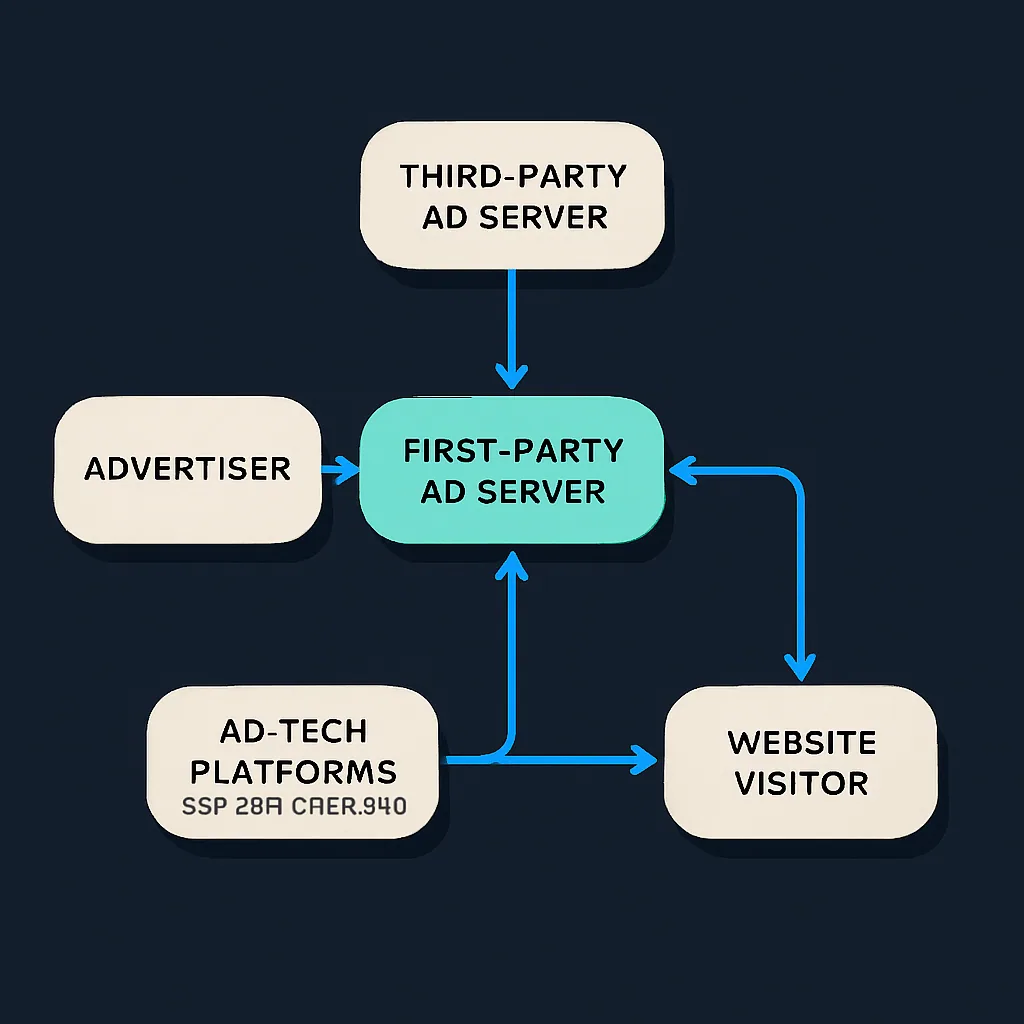 The role of a first-party and third-party ad server
